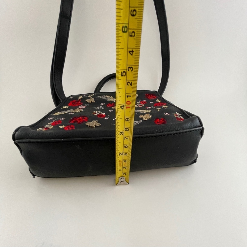 Call It Spring Black and Red Mini Bag with Embroidered Design - Picture 10 of 11